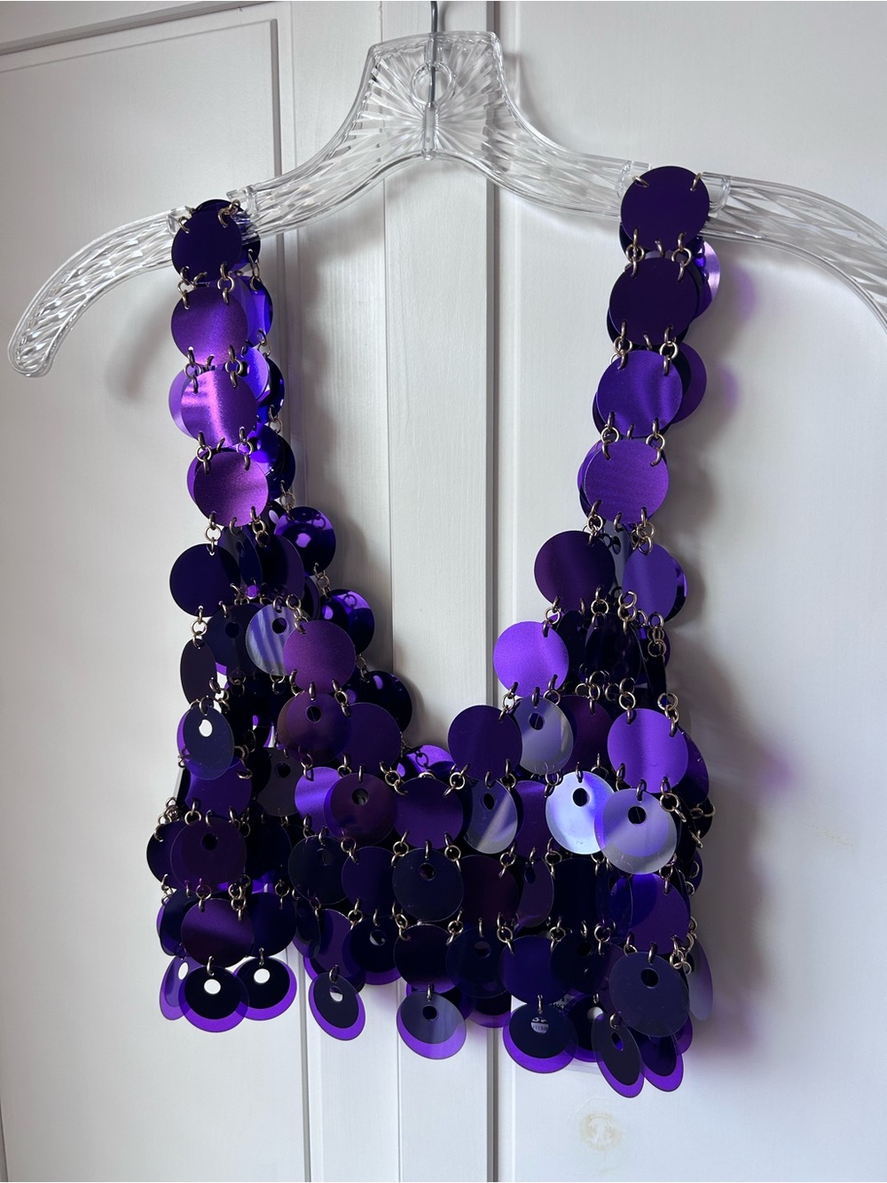 Rabanne H&M Purple Sequin Crop Tank Top - Designer - Picture 6 of 9